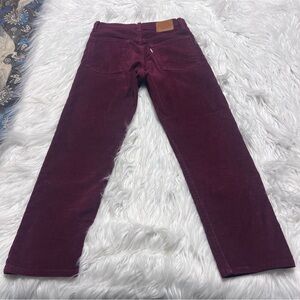 Levi's Maroon Corduroy straight leg pant / Trousers